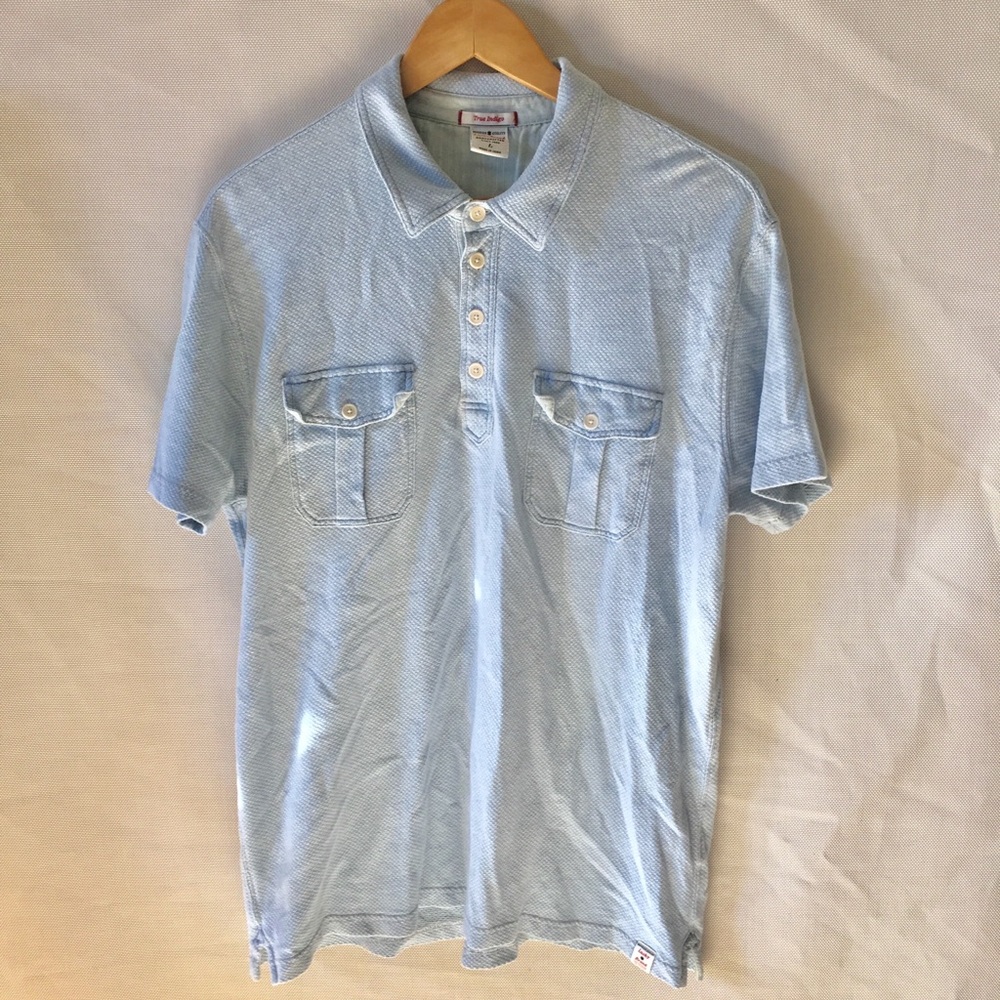 Lucky Brand Polo Shirt Blue Size Large